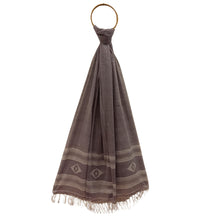 Load image into Gallery viewer, Grey With White Jamdani Motif Dupatta
