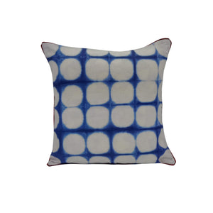 Indigo Circle Design Clamp Shibori Cushion Cover