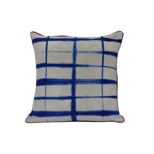 Indigo Lines Clamp Shibori Cushion Cover