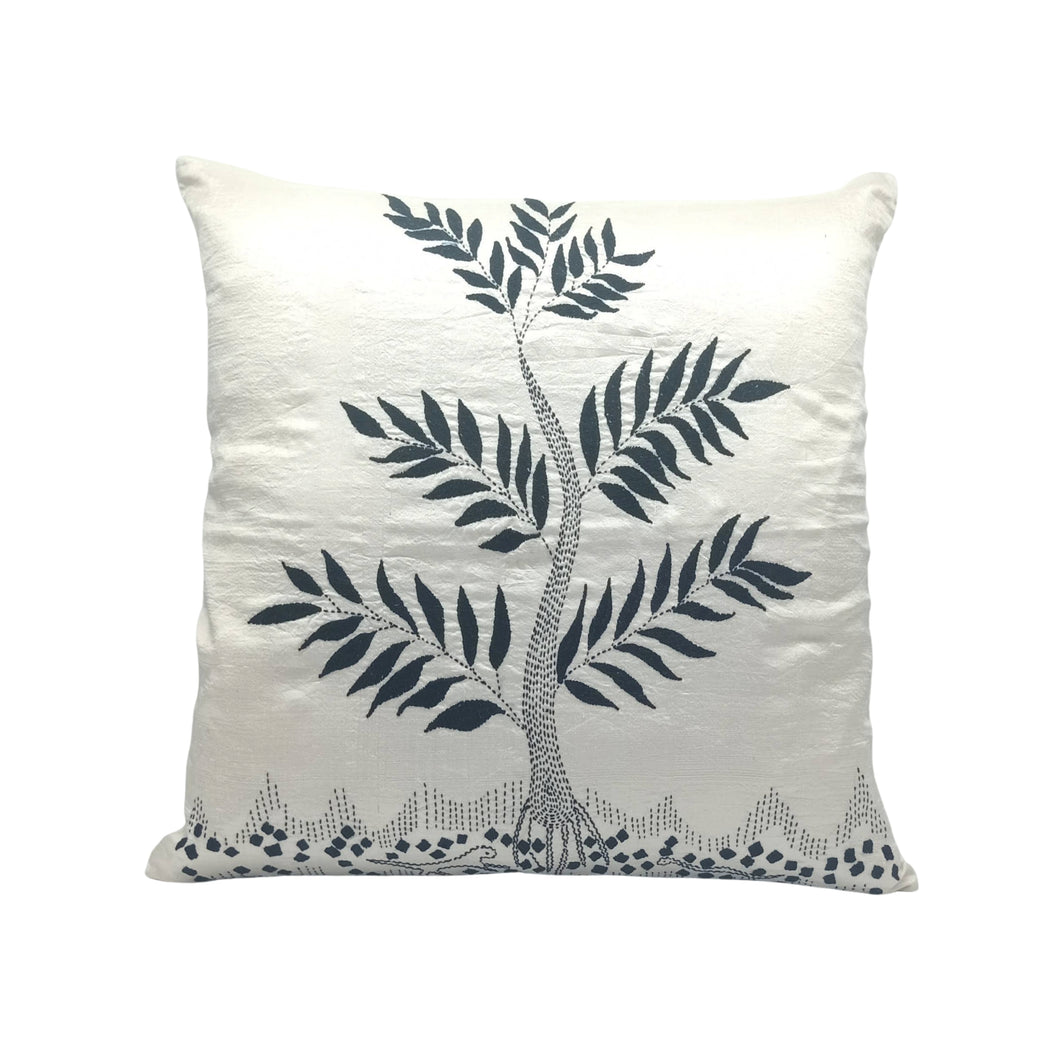 Kantha Stitched Tree Design Cushion Cover