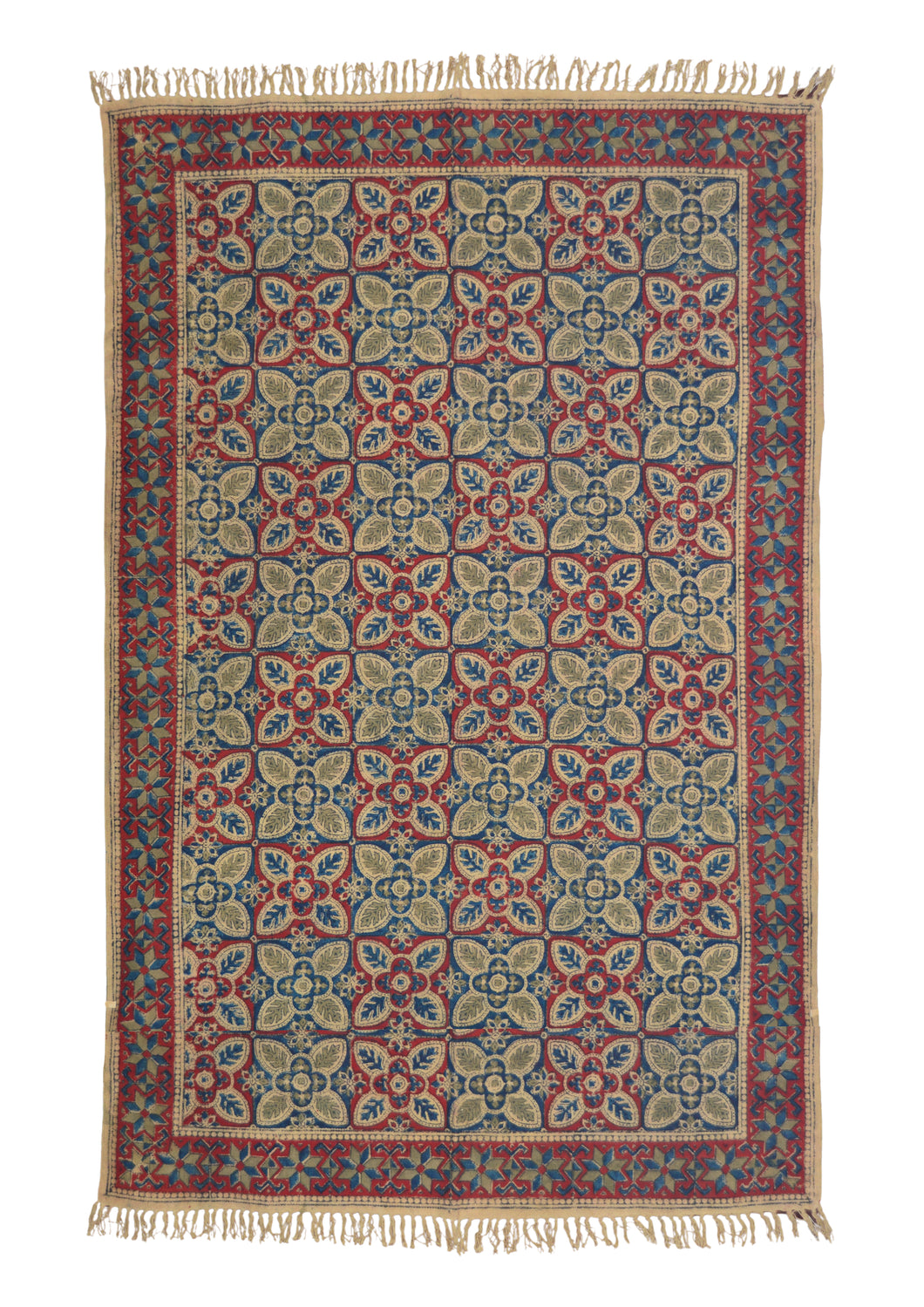 Leaf Design Kalamkari Durrie