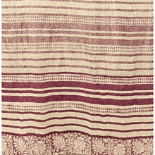 Load image into Gallery viewer, Linen Maroon Stripes &amp; Flower Printed Saree
