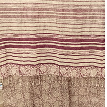 Load image into Gallery viewer, Linen Maroon Stripes &amp; Flower Printed Saree
