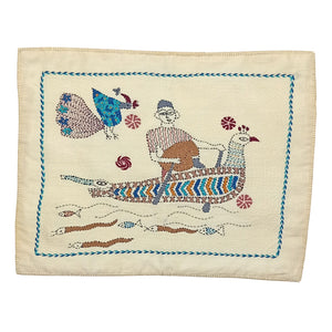 Man On Peacock Wall Hanging