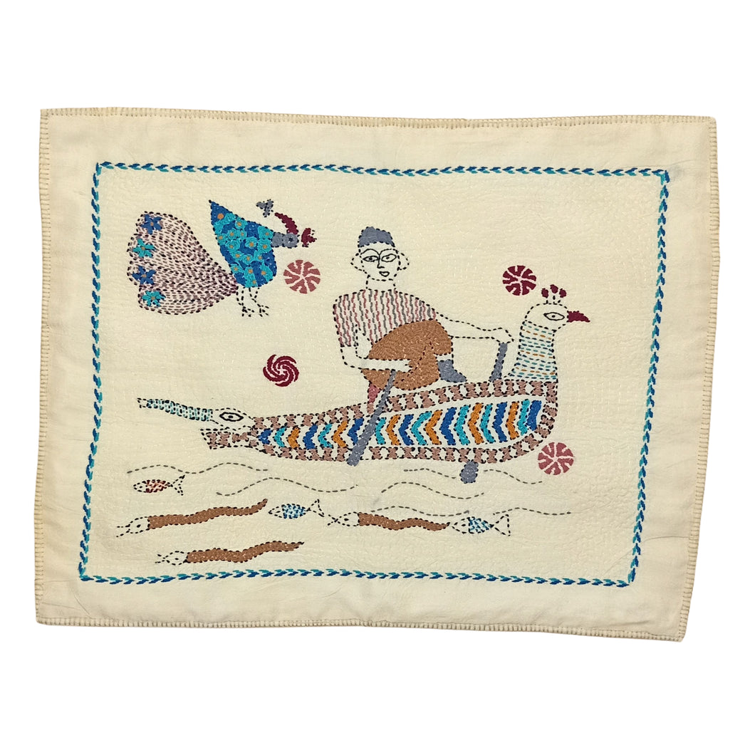 Man On Peacock Wall Hanging