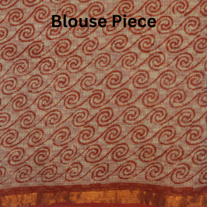 Maroon Border With Black Printed Kota Saree