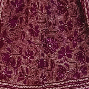 Maroon Colour Base Kantha Stitched Stole