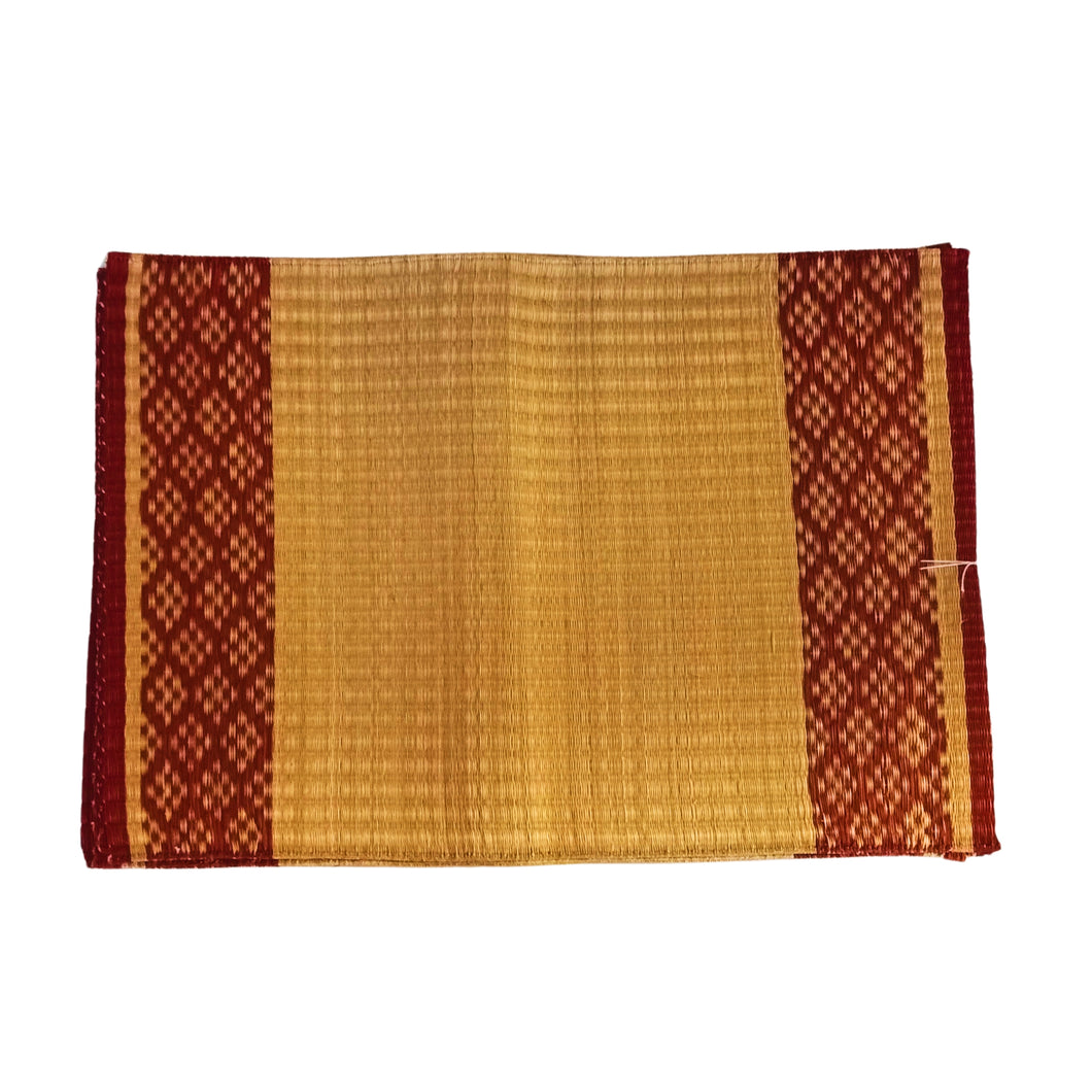 Maroon Dianond Shape Design Border Table Mat-6Pcs