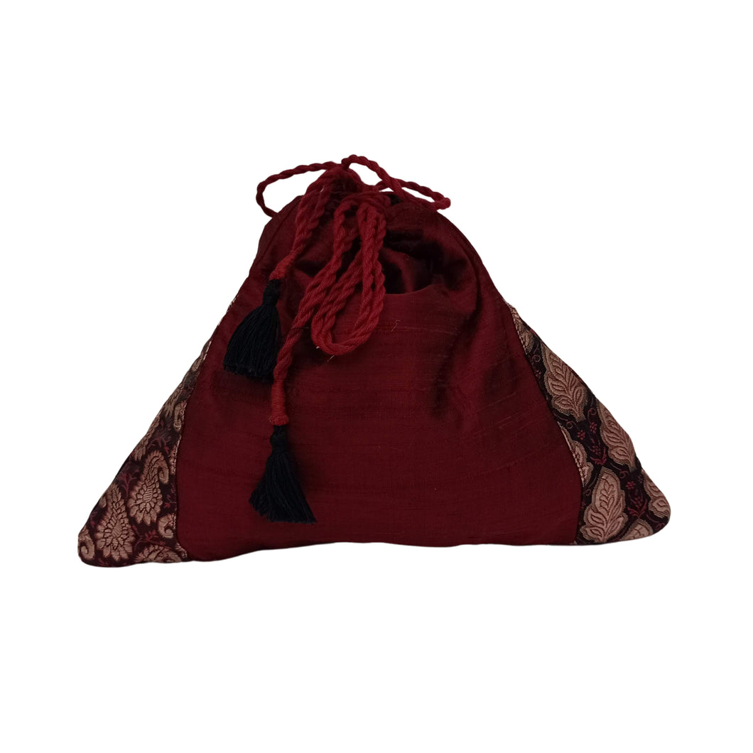 Maroon Silk Batua Bag