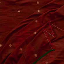 Load image into Gallery viewer, Maroon With Yellow Jamdani Motif Fabric
