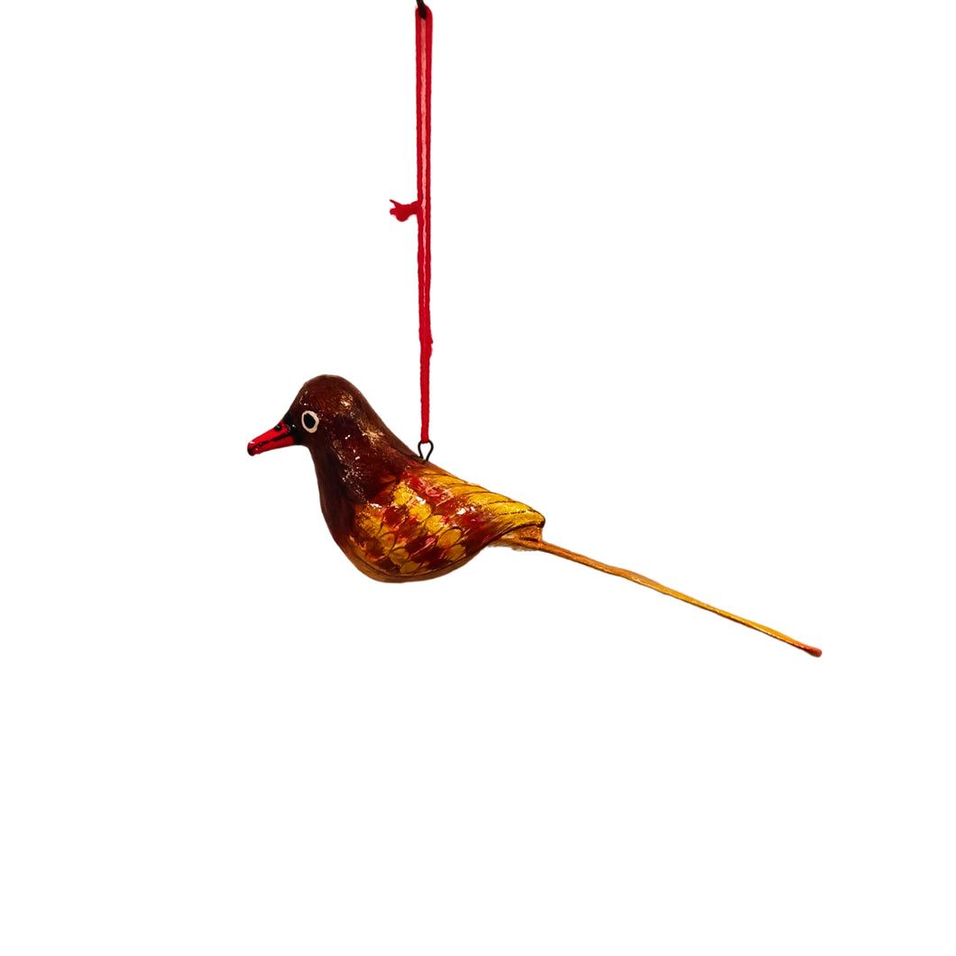 Medium Brown & Golden Bird Hanging