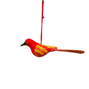 Medium Orange & White Bird Hanging
