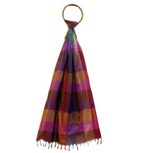 Load image into Gallery viewer, Multi Coloured Banaras Checks Silk Stole
