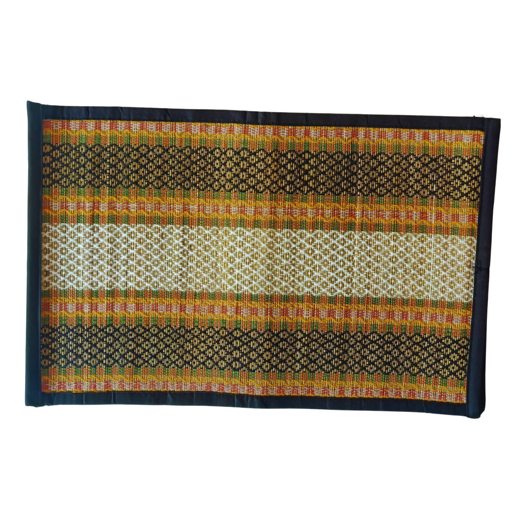 Multicolour Black Border Table Mat-Set Of 6 Pcs