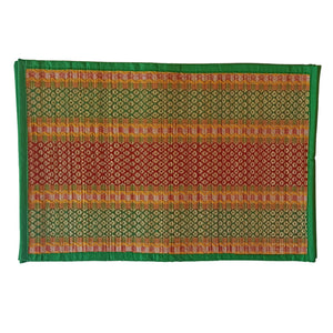 Multicolour Green Border Table Mat-Set Of 6Pcs