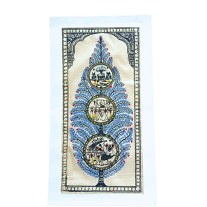Multicolour Tree Of Life Warli Design Wall Hanging