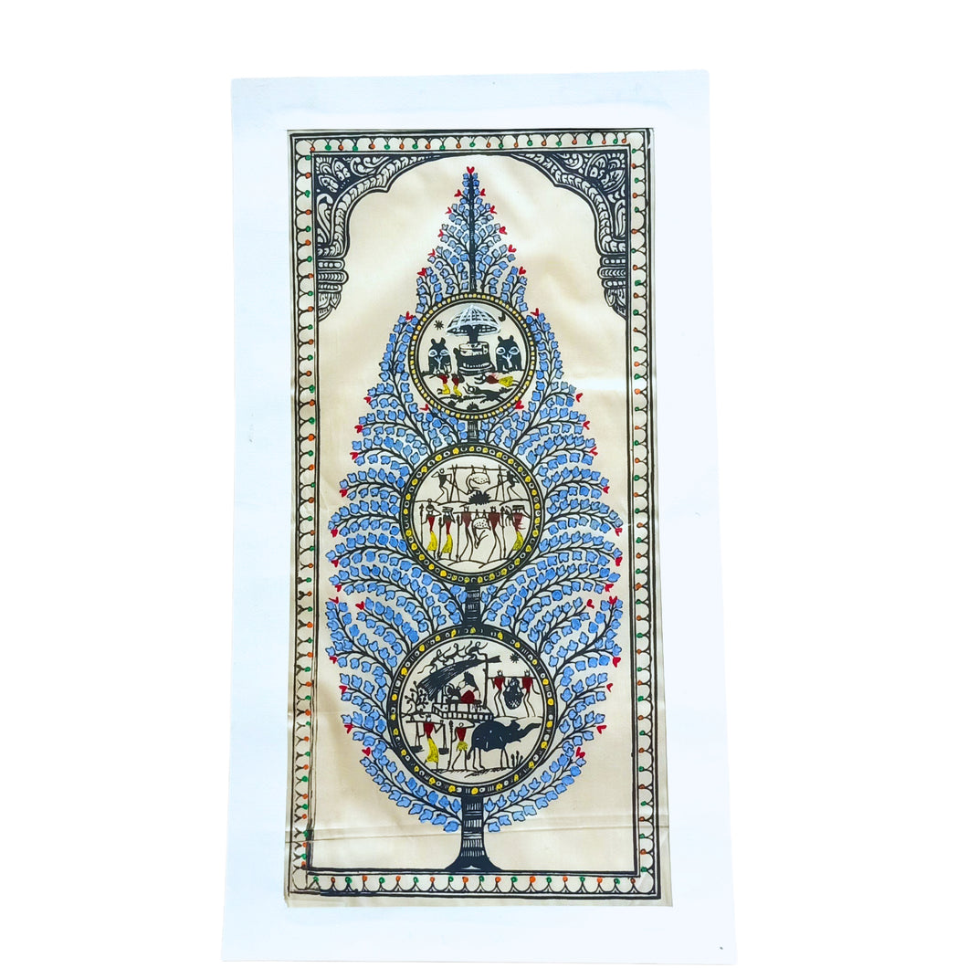 Multicolour Tree Of Life Warli Design Wall Hanging