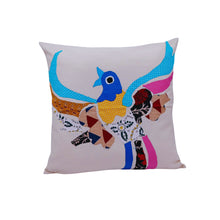 Load image into Gallery viewer, Multicoloured Bird Applique Cushion Cover
