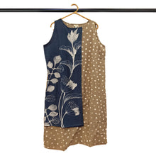 Load image into Gallery viewer, Navy Blue &amp; Beige Batik Sleeveless Dress
