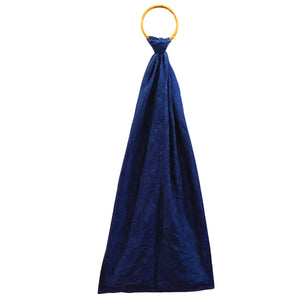 Navy Blue Silk Kantha Stitched Stole