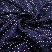 Load image into Gallery viewer, Navy Blue With Pink Dots Fabric
