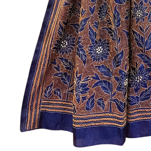 Navy Coloured Kantha Stitched Dupatta