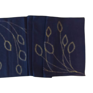 Navy Lotus Bud Design Table Runner