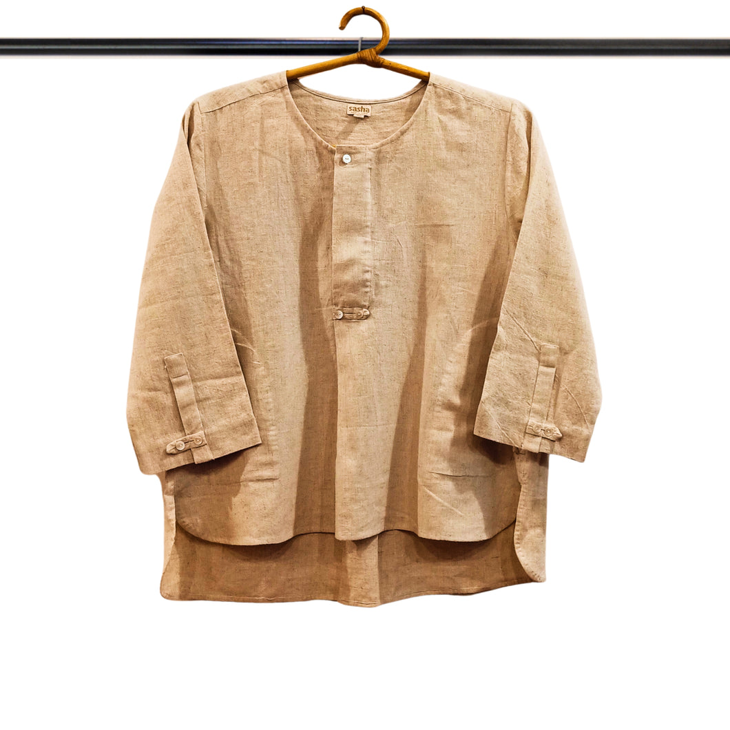 Off White Buttons Long Sleeves Top