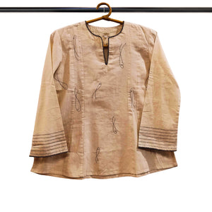 Off White Fish Embroidery Top