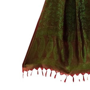 Olive Green Coloured Benarasi Silk Stole