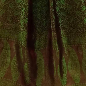 Olive Green Coloured Benarasi Silk Stole