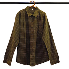 Load image into Gallery viewer, Olive Green Stripes Cotton Shirt
