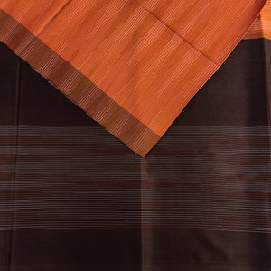 Orange & Brown Silk Saree