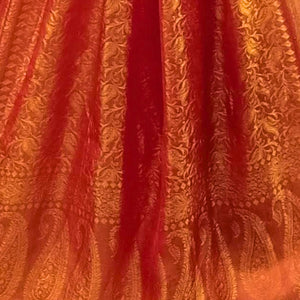 Orange Coloured Benarasi Silk Stole