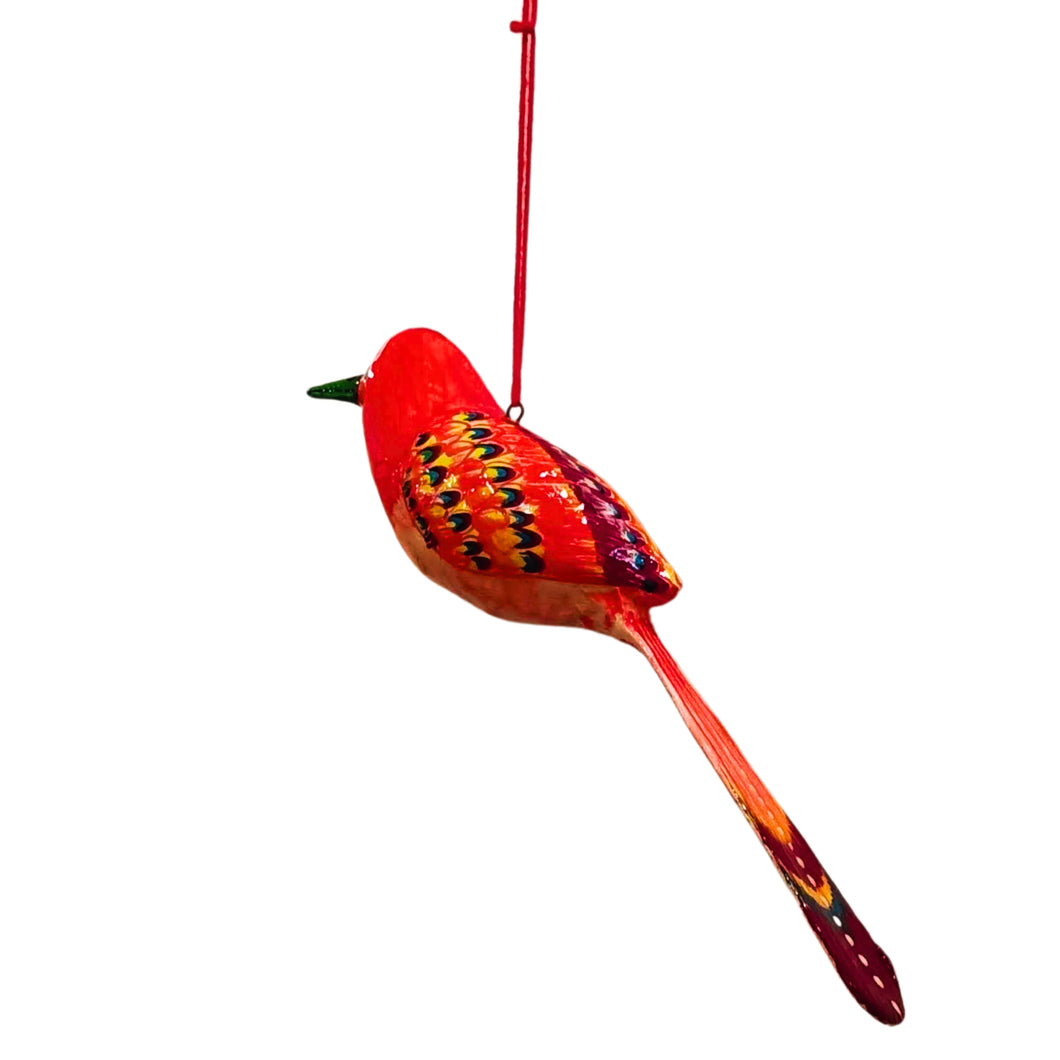 Orange & Maroon Bird Hanging-Big