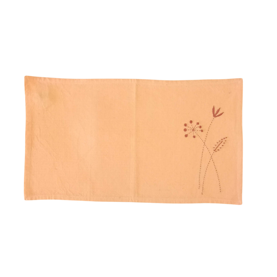 Peach Colour Kantha Stitched Table Mat