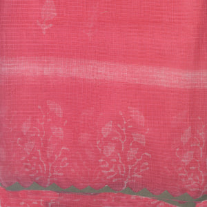 Pink With White Printed Kota Saree