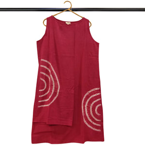 Red Shibori Sleeveless Dress