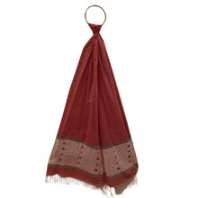 Load image into Gallery viewer, Red &amp; Beige Jamdani Motif Dupatta
