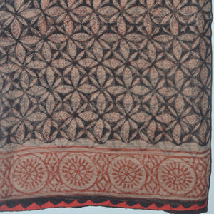 Red & Black Printed Kota Saree