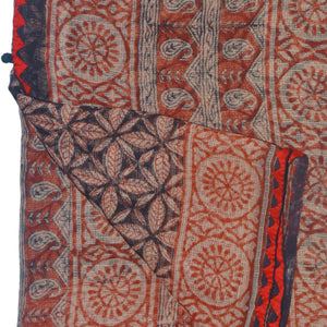 Red & Black Printed Kota Saree