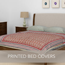 Load image into Gallery viewer, Red Border Flower Design Bedcover
