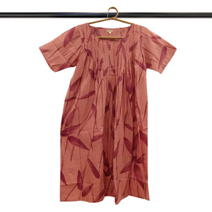 Red Leaf Painted Pintuck Dress