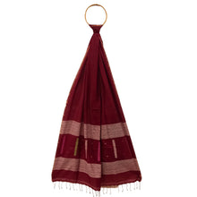 Load image into Gallery viewer, Red With Stripes Jamdani Motif Dupatta
