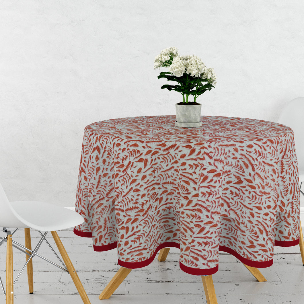 Round Leaf Design Table Cloth
