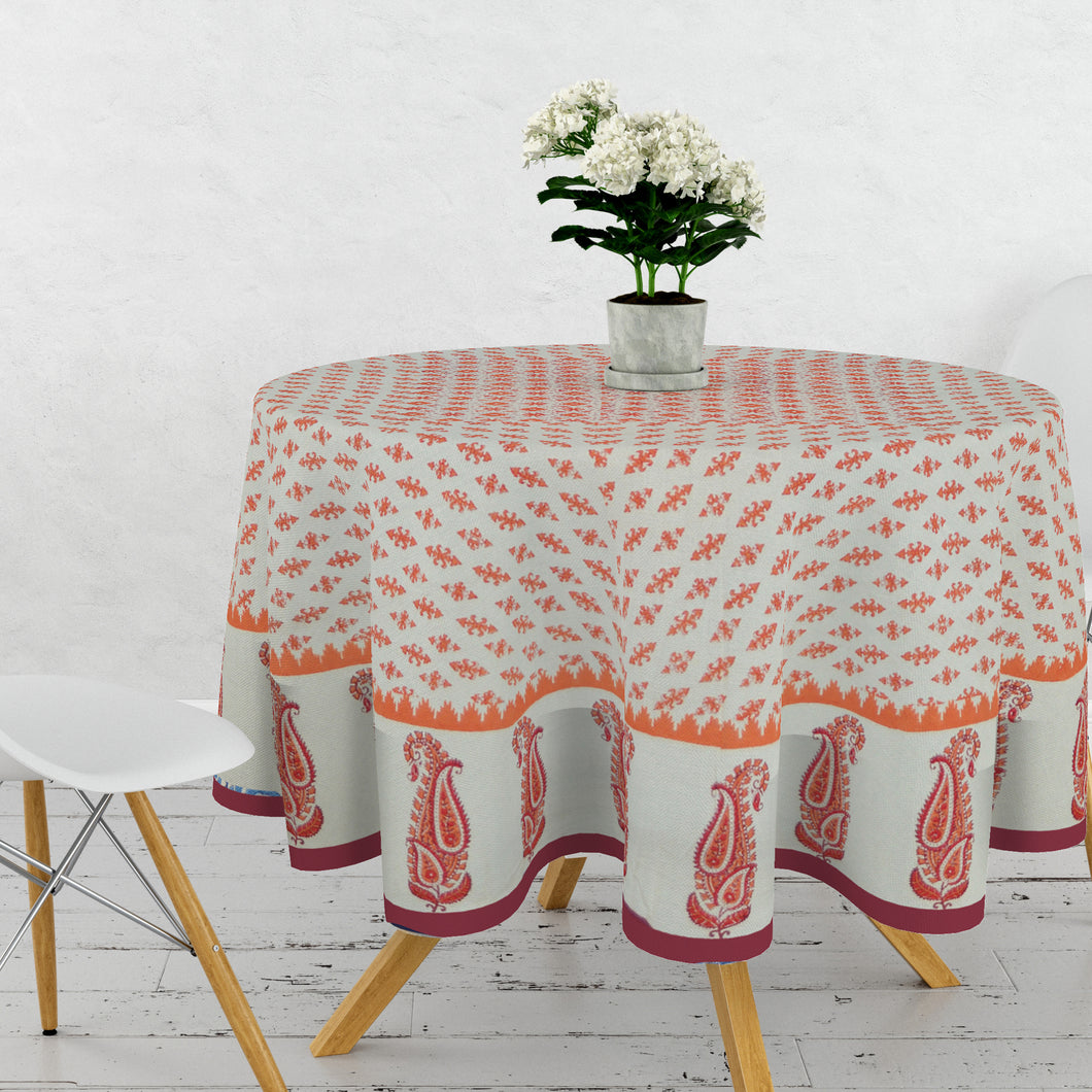 Round Paisley Border Table Cloth
