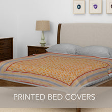 Load image into Gallery viewer, Rust Border Flower Printed Bedcover
