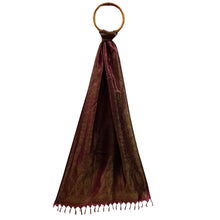 Load image into Gallery viewer, Rust &amp; Green Coloured Benarasi Silk Stole
