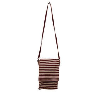 Rust & White Stripes Flap Sling Bag