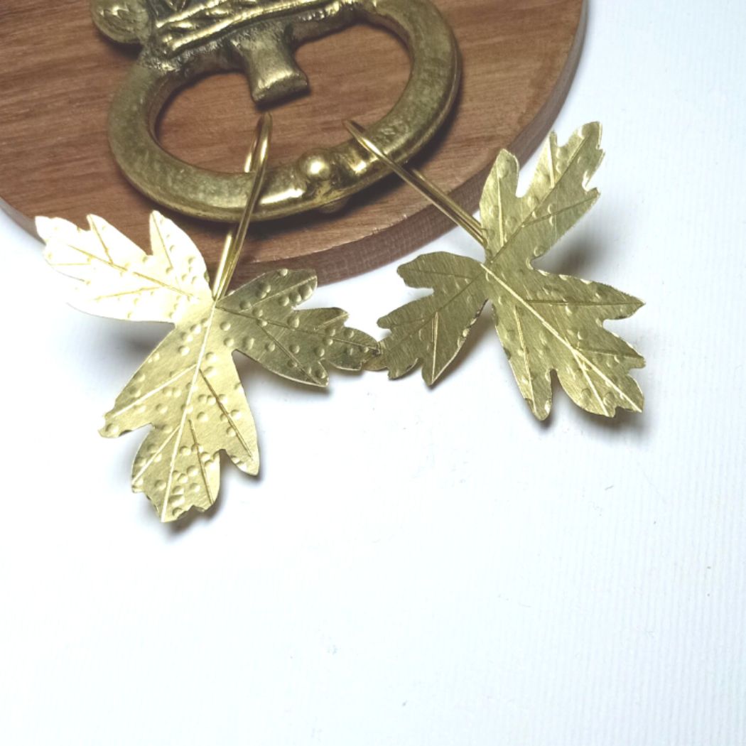 Fig Leaf Brass Earring